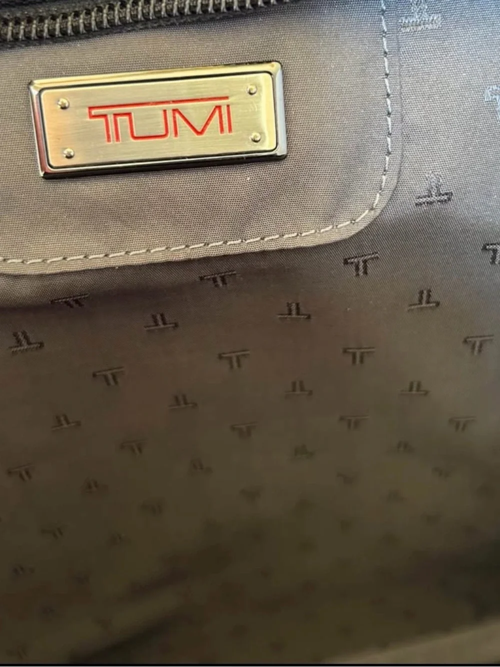 Tumi Black Laptop Briefcase with Front Zip Pockets